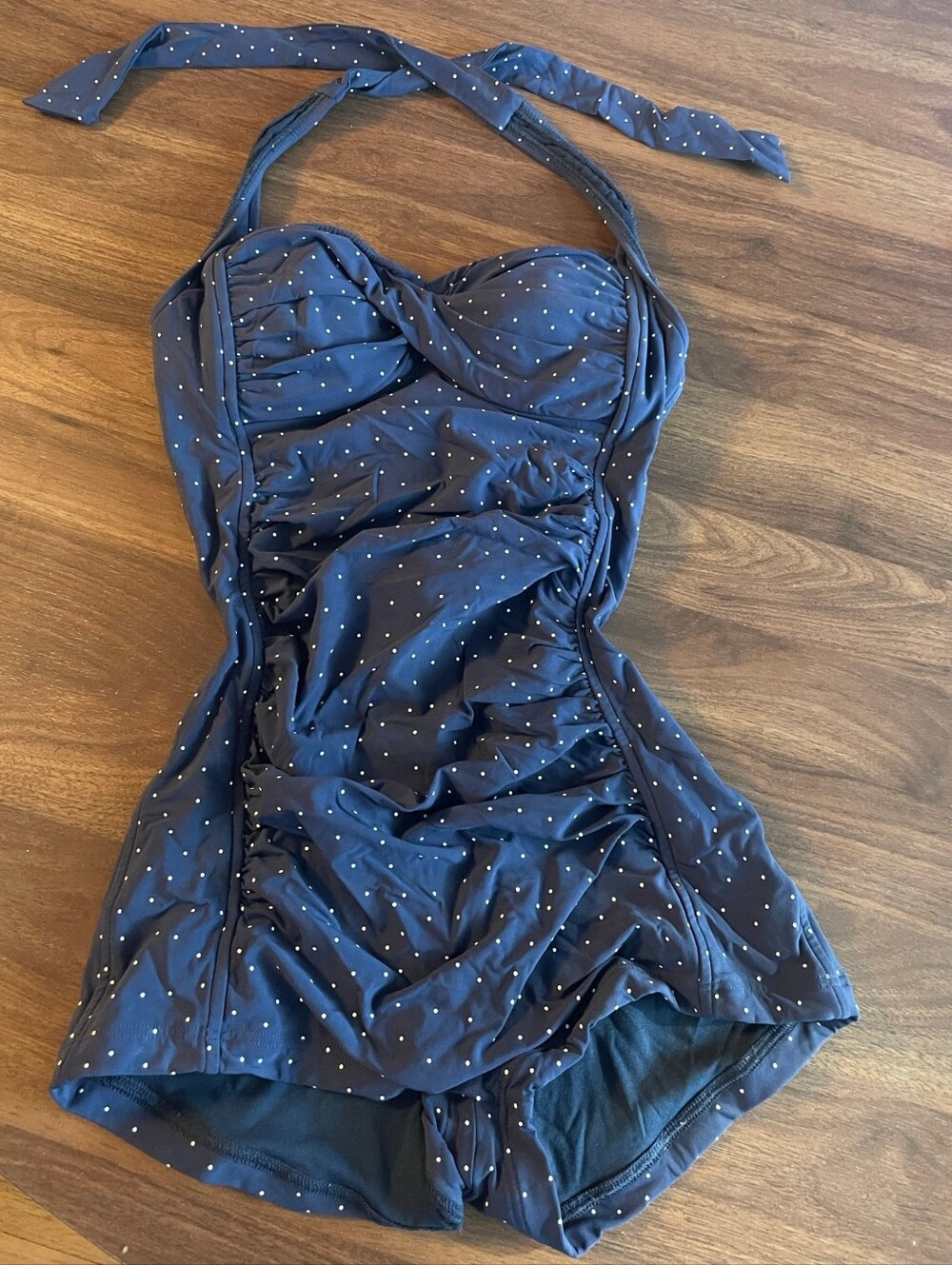 Blue & Black Polka Dot One Piece